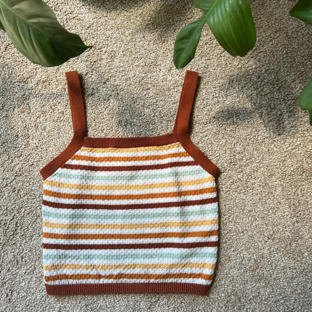 ghanda striped crop tank